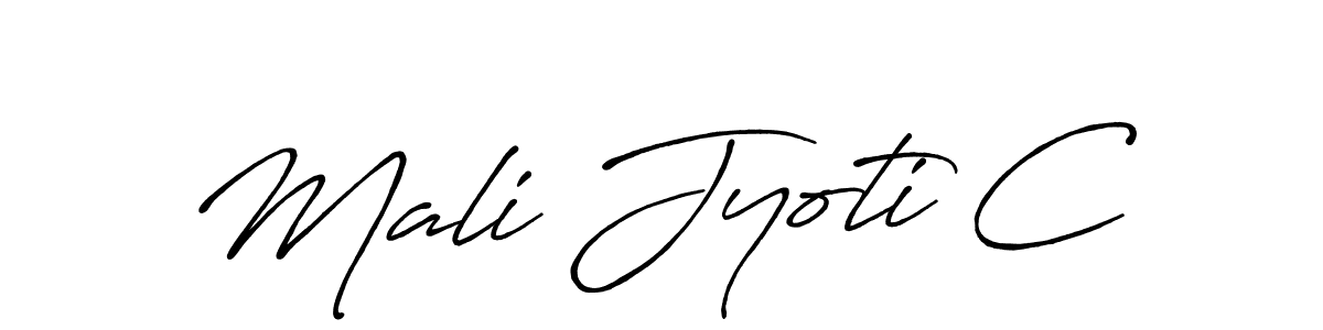 Create a beautiful signature design for name Mali Jyoti C. With this signature (Antro_Vectra_Bolder) fonts, you can make a handwritten signature for free. Mali Jyoti C signature style 7 images and pictures png