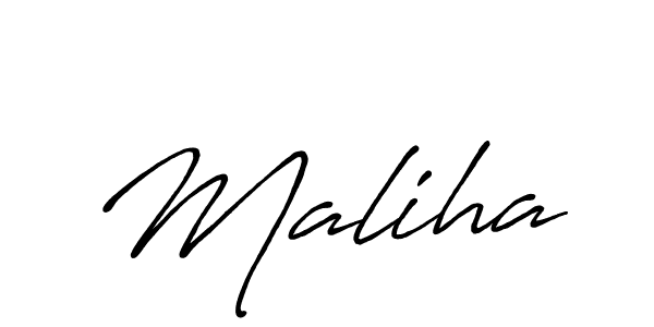 Design your own signature with our free online signature maker. With this signature software, you can create a handwritten (Antro_Vectra_Bolder) signature for name Maliha. Maliha signature style 7 images and pictures png