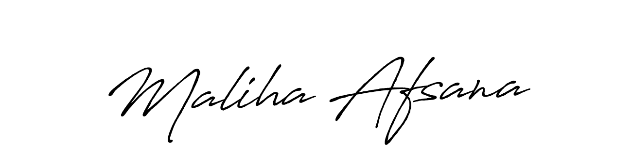 Make a beautiful signature design for name Maliha Afsana. With this signature (Antro_Vectra_Bolder) style, you can create a handwritten signature for free. Maliha Afsana signature style 7 images and pictures png