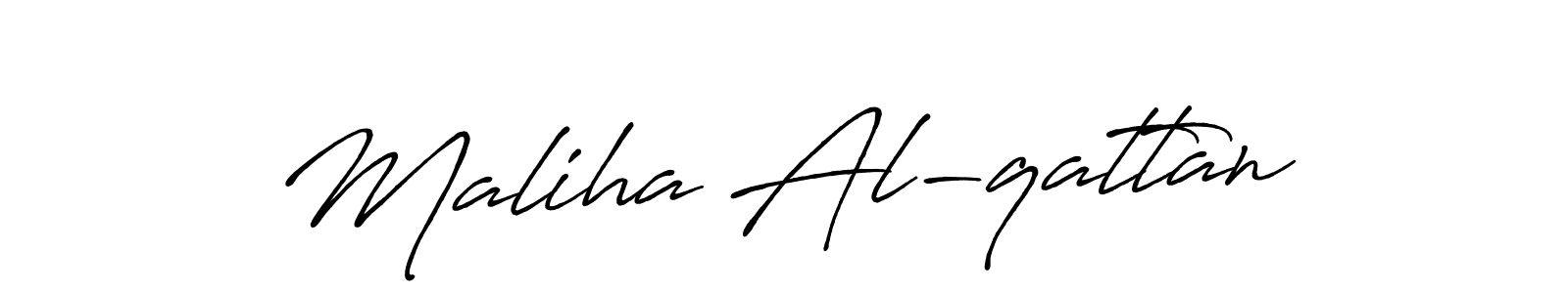 Make a beautiful signature design for name Maliha Al-qattan. With this signature (Antro_Vectra_Bolder) style, you can create a handwritten signature for free. Maliha Al-qattan signature style 7 images and pictures png