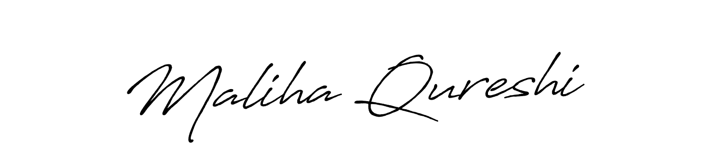 How to make Maliha Qureshi name signature. Use Antro_Vectra_Bolder style for creating short signs online. This is the latest handwritten sign. Maliha Qureshi signature style 7 images and pictures png