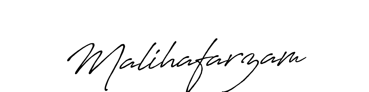 Malihafarzam stylish signature style. Best Handwritten Sign (Antro_Vectra_Bolder) for my name. Handwritten Signature Collection Ideas for my name Malihafarzam. Malihafarzam signature style 7 images and pictures png