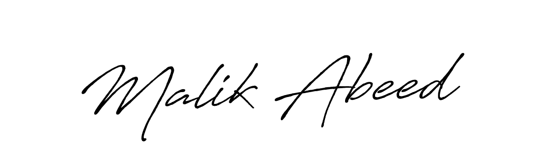 How to make Malik Abeed signature? Antro_Vectra_Bolder is a professional autograph style. Create handwritten signature for Malik Abeed name. Malik Abeed signature style 7 images and pictures png