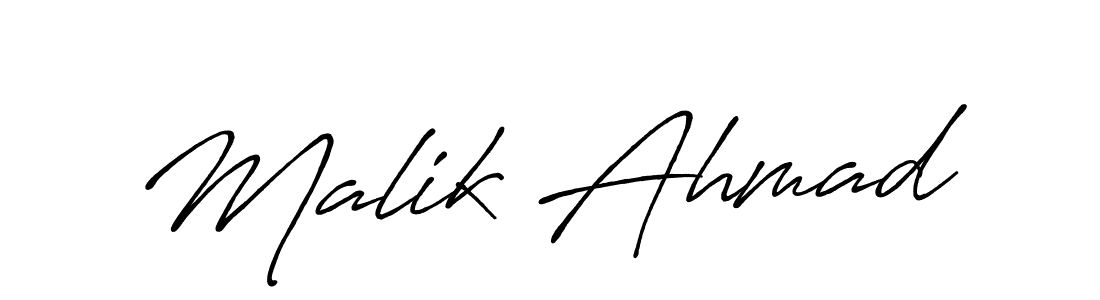 Design your own signature with our free online signature maker. With this signature software, you can create a handwritten (Antro_Vectra_Bolder) signature for name Malik Ahmad. Malik Ahmad signature style 7 images and pictures png