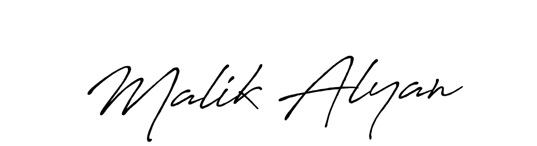 Also we have Malik Alyan name is the best signature style. Create professional handwritten signature collection using Antro_Vectra_Bolder autograph style. Malik Alyan signature style 7 images and pictures png