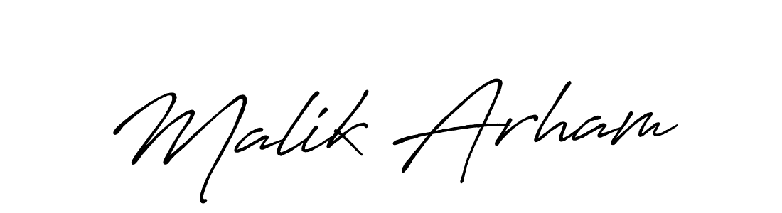 Create a beautiful signature design for name Malik Arham. With this signature (Antro_Vectra_Bolder) fonts, you can make a handwritten signature for free. Malik Arham signature style 7 images and pictures png