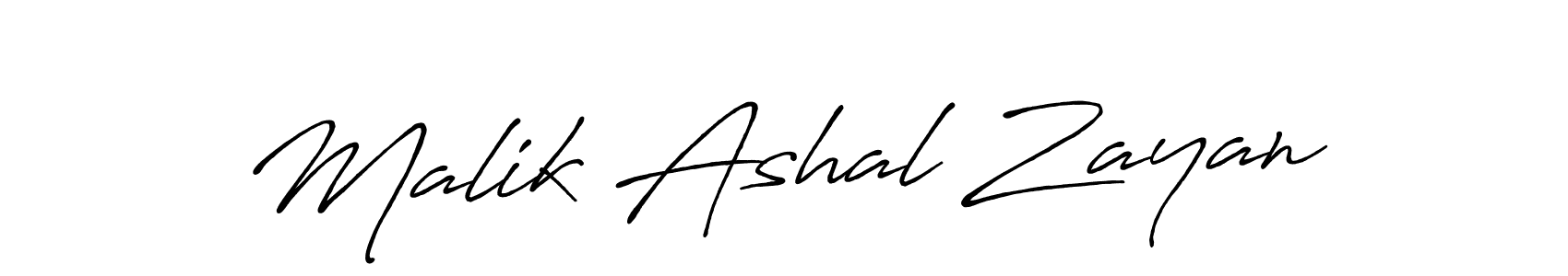 Make a beautiful signature design for name Malik Ashal Zayan. With this signature (Antro_Vectra_Bolder) style, you can create a handwritten signature for free. Malik Ashal Zayan signature style 7 images and pictures png