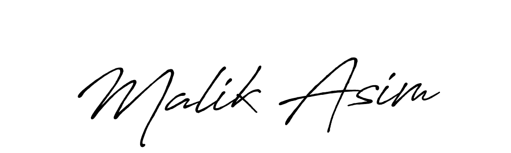 Design your own signature with our free online signature maker. With this signature software, you can create a handwritten (Antro_Vectra_Bolder) signature for name Malik Asim. Malik Asim signature style 7 images and pictures png