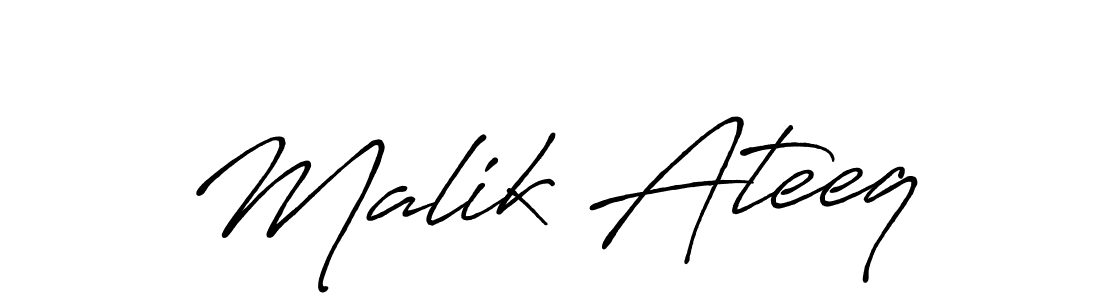 Use a signature maker to create a handwritten signature online. With this signature software, you can design (Antro_Vectra_Bolder) your own signature for name Malik Ateeq. Malik Ateeq signature style 7 images and pictures png