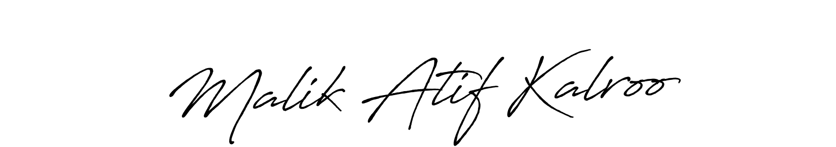 The best way (Antro_Vectra_Bolder) to make a short signature is to pick only two or three words in your name. The name Malik Atif Kalroo include a total of six letters. For converting this name. Malik Atif Kalroo signature style 7 images and pictures png