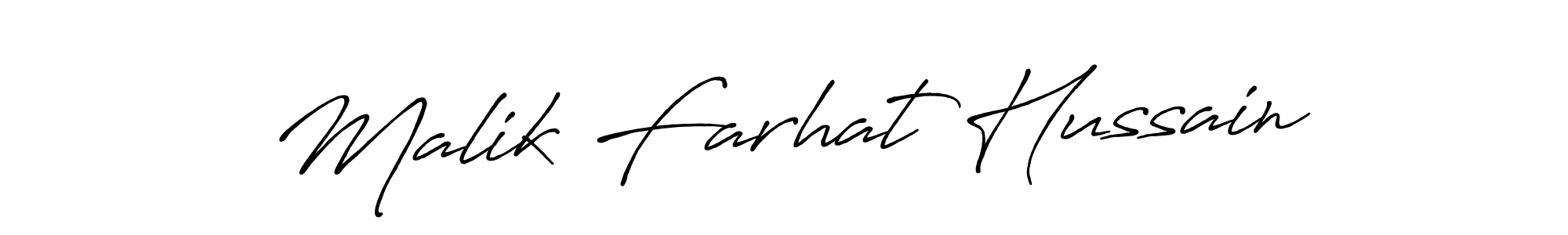 Malik Farhat Hussain stylish signature style. Best Handwritten Sign (Antro_Vectra_Bolder) for my name. Handwritten Signature Collection Ideas for my name Malik Farhat Hussain. Malik Farhat Hussain signature style 7 images and pictures png