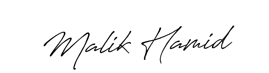 Also we have Malik Hamid name is the best signature style. Create professional handwritten signature collection using Antro_Vectra_Bolder autograph style. Malik Hamid signature style 7 images and pictures png