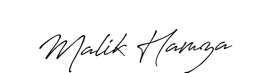 Design your own signature with our free online signature maker. With this signature software, you can create a handwritten (Antro_Vectra_Bolder) signature for name Malik Hamza. Malik Hamza signature style 7 images and pictures png