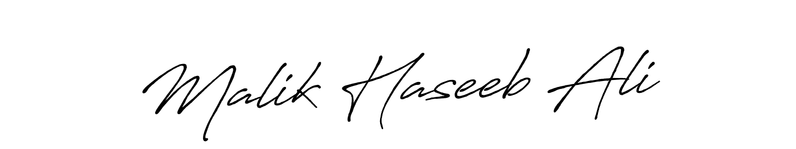 Design your own signature with our free online signature maker. With this signature software, you can create a handwritten (Antro_Vectra_Bolder) signature for name Malik Haseeb Ali. Malik Haseeb Ali signature style 7 images and pictures png