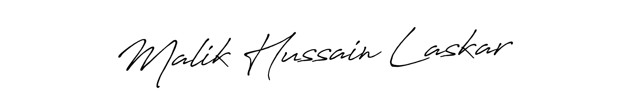 Make a beautiful signature design for name Malik Hussain Laskar. With this signature (Antro_Vectra_Bolder) style, you can create a handwritten signature for free. Malik Hussain Laskar signature style 7 images and pictures png