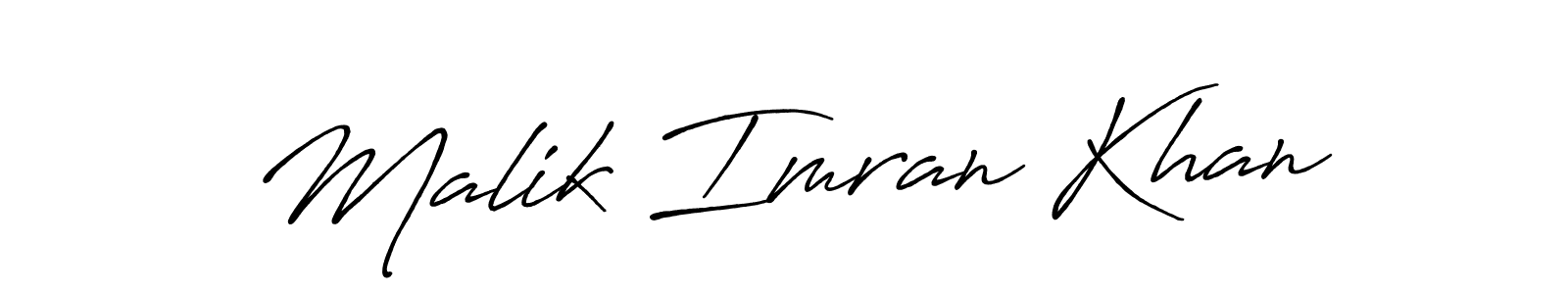 Use a signature maker to create a handwritten signature online. With this signature software, you can design (Antro_Vectra_Bolder) your own signature for name Malik Imran Khan. Malik Imran Khan signature style 7 images and pictures png