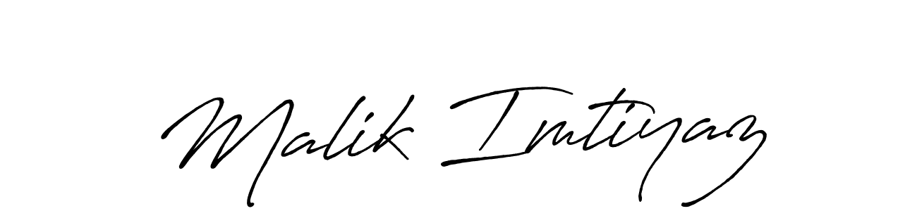 Use a signature maker to create a handwritten signature online. With this signature software, you can design (Antro_Vectra_Bolder) your own signature for name Malik Imtiyaz. Malik Imtiyaz signature style 7 images and pictures png