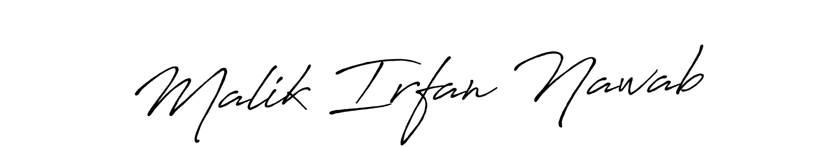 Create a beautiful signature design for name Malik Irfan Nawab. With this signature (Antro_Vectra_Bolder) fonts, you can make a handwritten signature for free. Malik Irfan Nawab signature style 7 images and pictures png