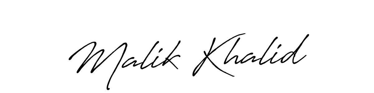 How to make Malik Khalid name signature. Use Antro_Vectra_Bolder style for creating short signs online. This is the latest handwritten sign. Malik Khalid signature style 7 images and pictures png