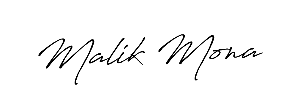 Create a beautiful signature design for name Malik Mona. With this signature (Antro_Vectra_Bolder) fonts, you can make a handwritten signature for free. Malik Mona signature style 7 images and pictures png