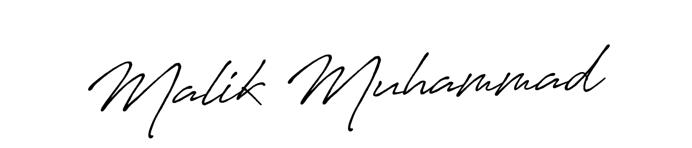 Make a beautiful signature design for name Malik Muhammad. With this signature (Antro_Vectra_Bolder) style, you can create a handwritten signature for free. Malik Muhammad signature style 7 images and pictures png