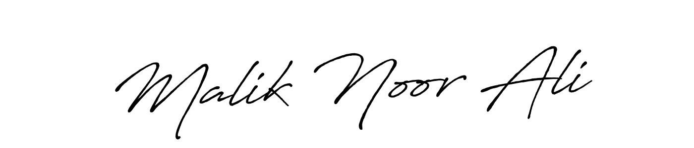 Design your own signature with our free online signature maker. With this signature software, you can create a handwritten (Antro_Vectra_Bolder) signature for name Malik Noor Ali. Malik Noor Ali signature style 7 images and pictures png