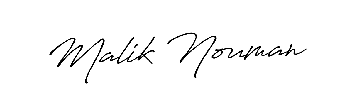 Use a signature maker to create a handwritten signature online. With this signature software, you can design (Antro_Vectra_Bolder) your own signature for name Malik Nouman. Malik Nouman signature style 7 images and pictures png