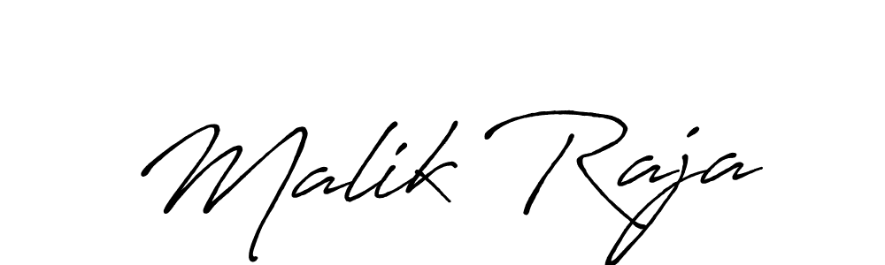 How to make Malik Raja name signature. Use Antro_Vectra_Bolder style for creating short signs online. This is the latest handwritten sign. Malik Raja signature style 7 images and pictures png