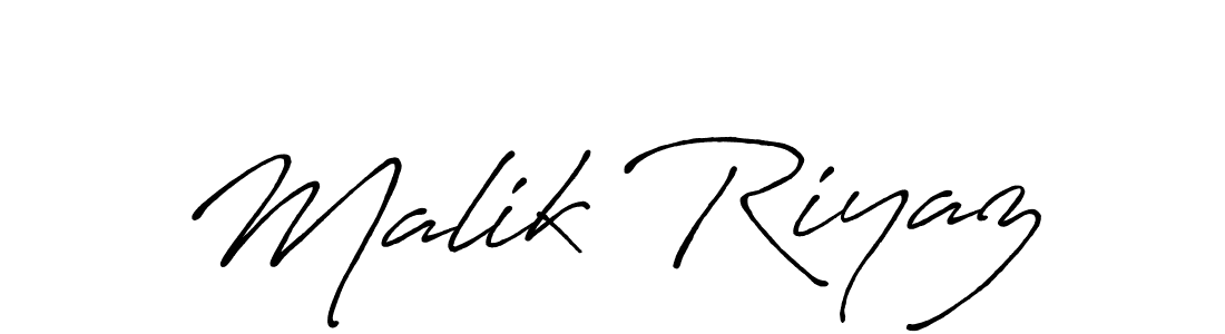 Design your own signature with our free online signature maker. With this signature software, you can create a handwritten (Antro_Vectra_Bolder) signature for name Malik Riyaz. Malik Riyaz signature style 7 images and pictures png