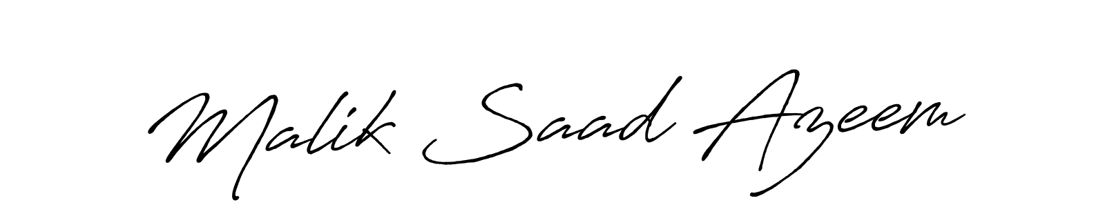 The best way (Antro_Vectra_Bolder) to make a short signature is to pick only two or three words in your name. The name Malik Saad Azeem include a total of six letters. For converting this name. Malik Saad Azeem signature style 7 images and pictures png