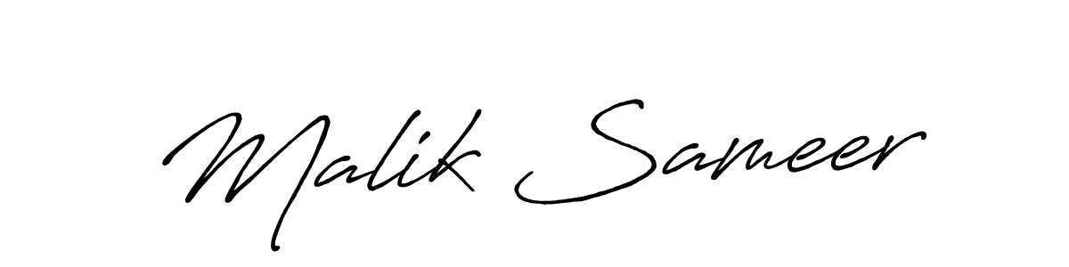The best way (Antro_Vectra_Bolder) to make a short signature is to pick only two or three words in your name. The name Malik Sameer include a total of six letters. For converting this name. Malik Sameer signature style 7 images and pictures png