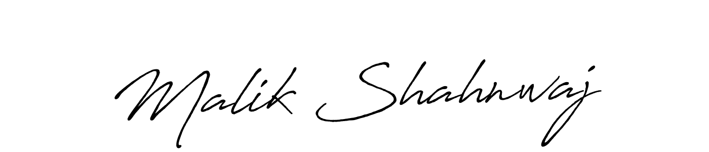 Create a beautiful signature design for name Malik Shahnwaj. With this signature (Antro_Vectra_Bolder) fonts, you can make a handwritten signature for free. Malik Shahnwaj signature style 7 images and pictures png