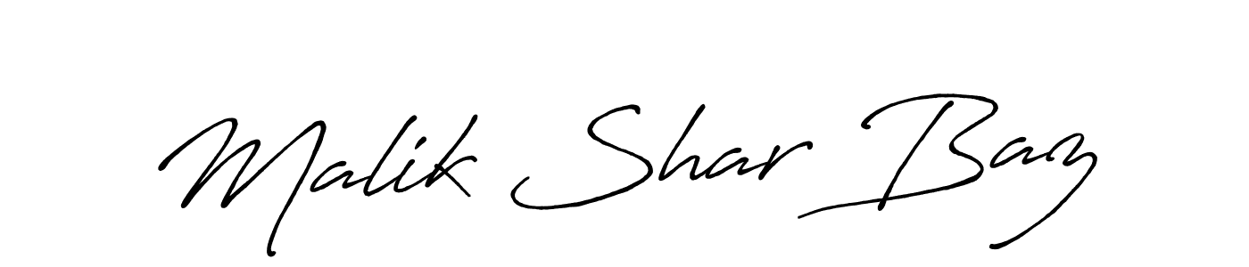 Create a beautiful signature design for name Malik Shar Baz. With this signature (Antro_Vectra_Bolder) fonts, you can make a handwritten signature for free. Malik Shar Baz signature style 7 images and pictures png