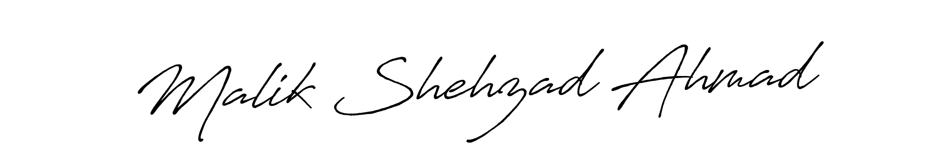 Make a beautiful signature design for name Malik Shehzad Ahmad. With this signature (Antro_Vectra_Bolder) style, you can create a handwritten signature for free. Malik Shehzad Ahmad signature style 7 images and pictures png