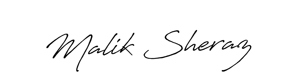 Use a signature maker to create a handwritten signature online. With this signature software, you can design (Antro_Vectra_Bolder) your own signature for name Malik Sheraz. Malik Sheraz signature style 7 images and pictures png