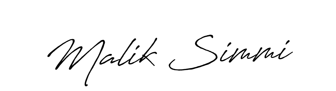 Also we have Malik Simmi name is the best signature style. Create professional handwritten signature collection using Antro_Vectra_Bolder autograph style. Malik Simmi signature style 7 images and pictures png