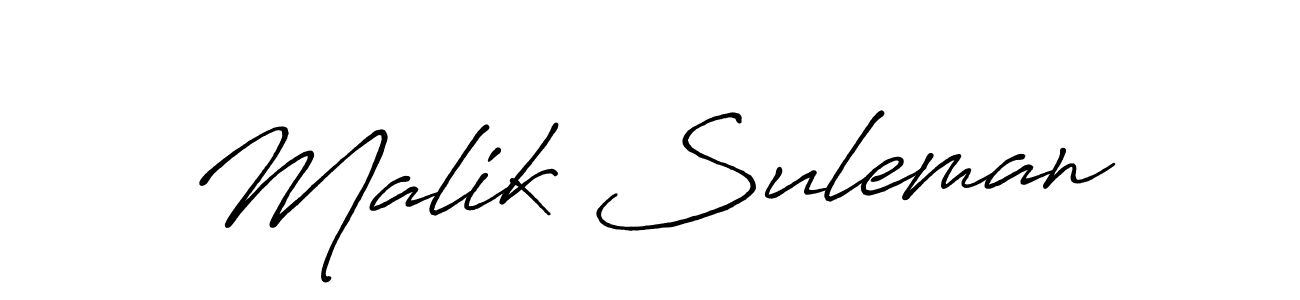 Create a beautiful signature design for name Malik Suleman. With this signature (Antro_Vectra_Bolder) fonts, you can make a handwritten signature for free. Malik Suleman signature style 7 images and pictures png