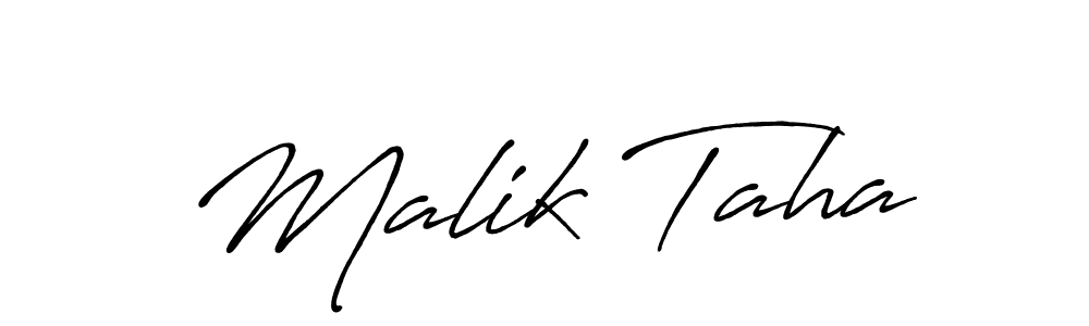 Design your own signature with our free online signature maker. With this signature software, you can create a handwritten (Antro_Vectra_Bolder) signature for name Malik Taha. Malik Taha signature style 7 images and pictures png