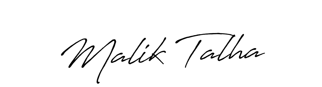 Create a beautiful signature design for name Malik Talha. With this signature (Antro_Vectra_Bolder) fonts, you can make a handwritten signature for free. Malik Talha signature style 7 images and pictures png