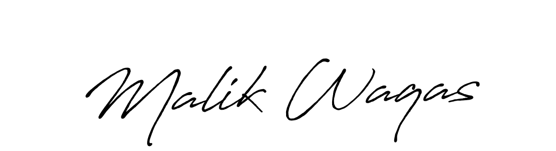 Also we have Malik Waqas name is the best signature style. Create professional handwritten signature collection using Antro_Vectra_Bolder autograph style. Malik Waqas signature style 7 images and pictures png