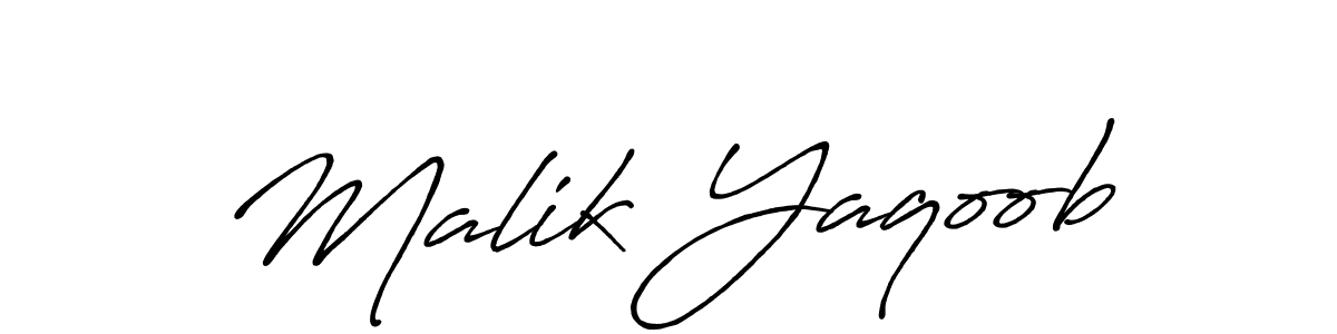 Also we have Malik Yaqoob name is the best signature style. Create professional handwritten signature collection using Antro_Vectra_Bolder autograph style. Malik Yaqoob signature style 7 images and pictures png