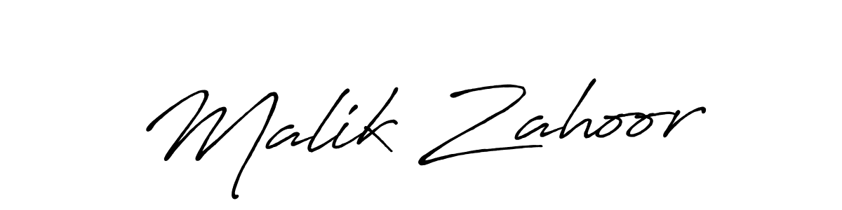 Design your own signature with our free online signature maker. With this signature software, you can create a handwritten (Antro_Vectra_Bolder) signature for name Malik Zahoor. Malik Zahoor signature style 7 images and pictures png