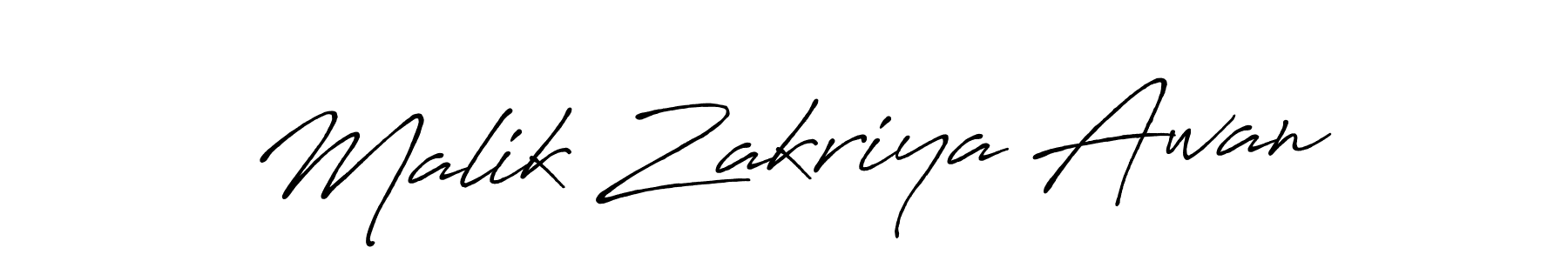 Use a signature maker to create a handwritten signature online. With this signature software, you can design (Antro_Vectra_Bolder) your own signature for name Malik Zakriya Awan. Malik Zakriya Awan signature style 7 images and pictures png