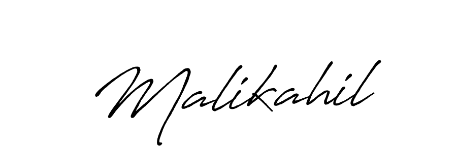 Use a signature maker to create a handwritten signature online. With this signature software, you can design (Antro_Vectra_Bolder) your own signature for name Malikahil. Malikahil signature style 7 images and pictures png