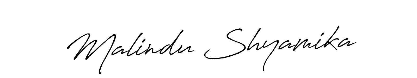 Antro_Vectra_Bolder is a professional signature style that is perfect for those who want to add a touch of class to their signature. It is also a great choice for those who want to make their signature more unique. Get Malindu Shyamika name to fancy signature for free. Malindu Shyamika signature style 7 images and pictures png