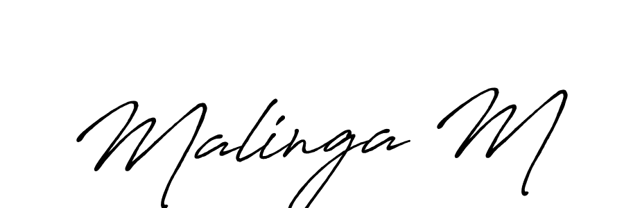 Antro_Vectra_Bolder is a professional signature style that is perfect for those who want to add a touch of class to their signature. It is also a great choice for those who want to make their signature more unique. Get Malinga M name to fancy signature for free. Malinga M signature style 7 images and pictures png
