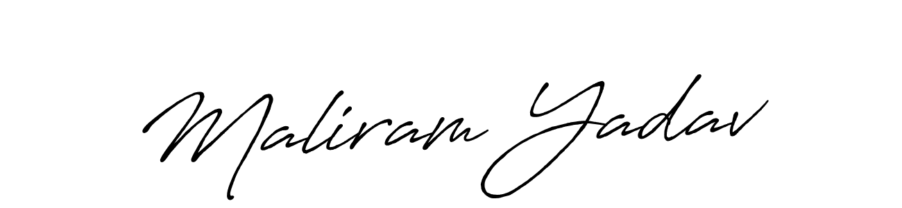 Use a signature maker to create a handwritten signature online. With this signature software, you can design (Antro_Vectra_Bolder) your own signature for name Maliram Yadav. Maliram Yadav signature style 7 images and pictures png