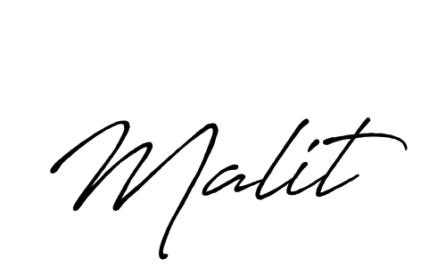 Use a signature maker to create a handwritten signature online. With this signature software, you can design (Antro_Vectra_Bolder) your own signature for name Malit. Malit signature style 7 images and pictures png