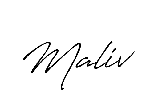 How to make Maliv name signature. Use Antro_Vectra_Bolder style for creating short signs online. This is the latest handwritten sign. Maliv signature style 7 images and pictures png