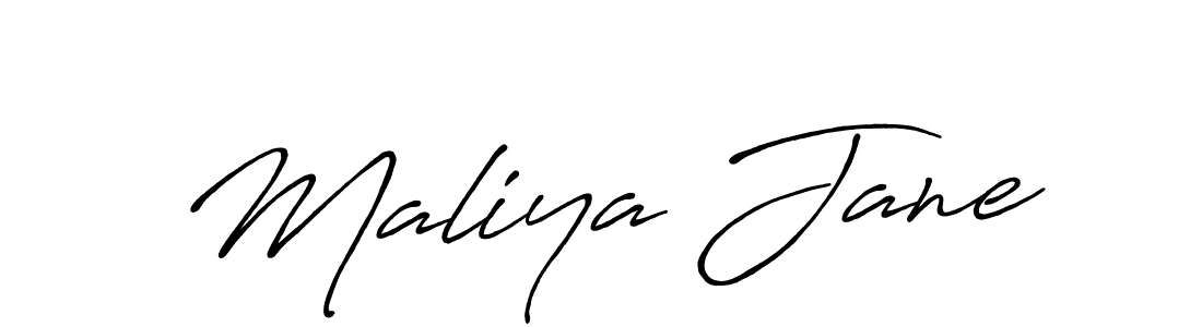 How to make Maliya Jane name signature. Use Antro_Vectra_Bolder style for creating short signs online. This is the latest handwritten sign. Maliya Jane signature style 7 images and pictures png